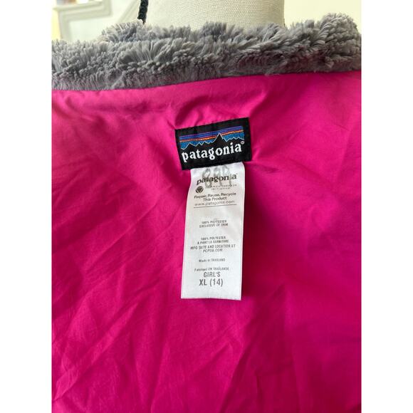Patagonia GIRL Grey Pelage Fleece Button Up Jacket - Picture 7 of 10